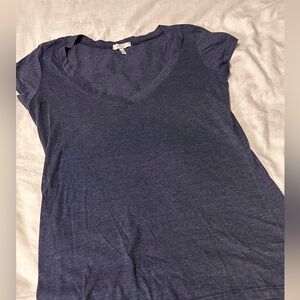 dELiA*s Navy Short Sleeve V-Neck Tee